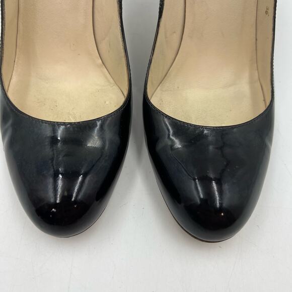 LK Bennett Shilo Patent Leather Court Shoes Stiletto Heels Custom Dyed Black - Picture 4 of 8